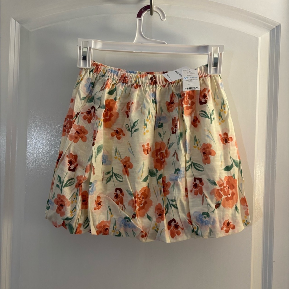 Carters Floral Bubble Skirt - Cream with Orange Flowers Sz 10 NWT